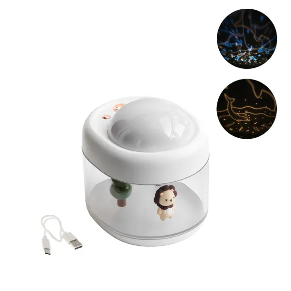 Επαναφορτιζόμενος Υγραντήρας - Diffuser Αρωματοθεραπείας με Προτζέκτορα & Φωτάκι Νυκτός LLD-J221