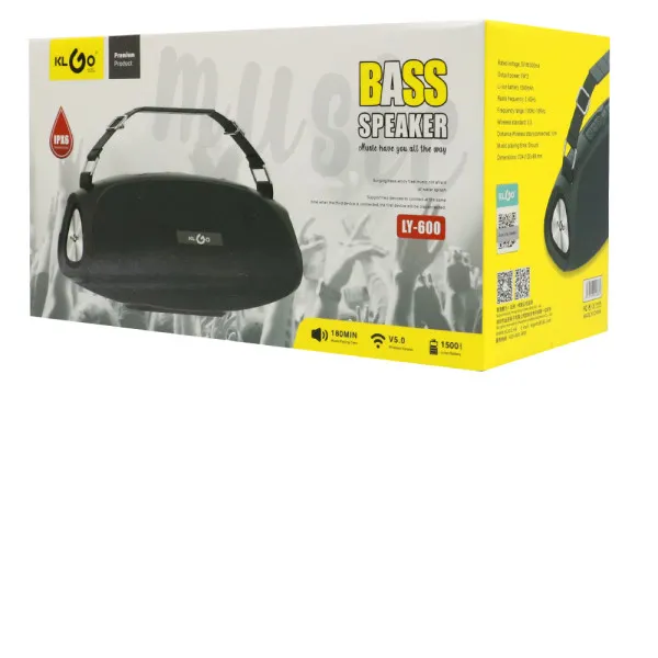 Φορητό Ασύρματο Ηχείο Bluetooth IPX6 10W με Διάρκεια Μπαταρίας έως 3 ώρες KLGO LY-600 Γκρι