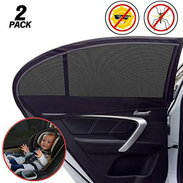 Σκίαστρα Παραθύρων για Αυτοκίνητο 2τμχ Medium Μαύρα