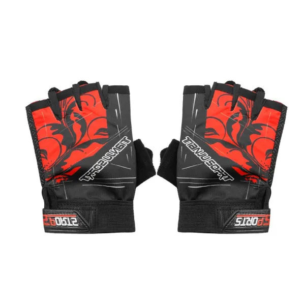 Γάντια Ποδηλασίας Ενηλίκων Ελαστικά Κοντά Κόκκινο - Μαύρο