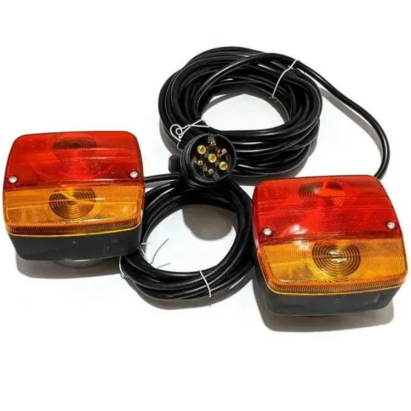 Σετ μαγνητικά φανάρια φλας/στοπ 12V για τρέιλερ IP65 2 τεμαχίων με καλώδιο (πρίζα κοτσαδόρου 7pin)2.5+7m w15968-1