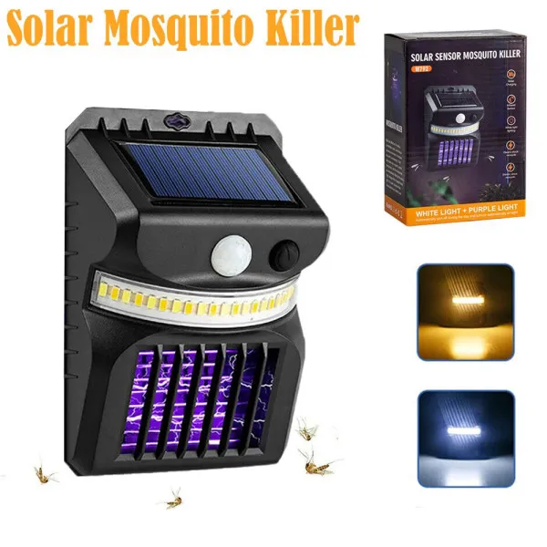 LED Ηλιακό Επιτοίχιο Εντομοκτόνο Φωτιστικό με Αισθητήρα Κίνησης και Φωτοκύτταρο σε Ψυχρό Λευκό - Θερμό Φωτισμό W792-1