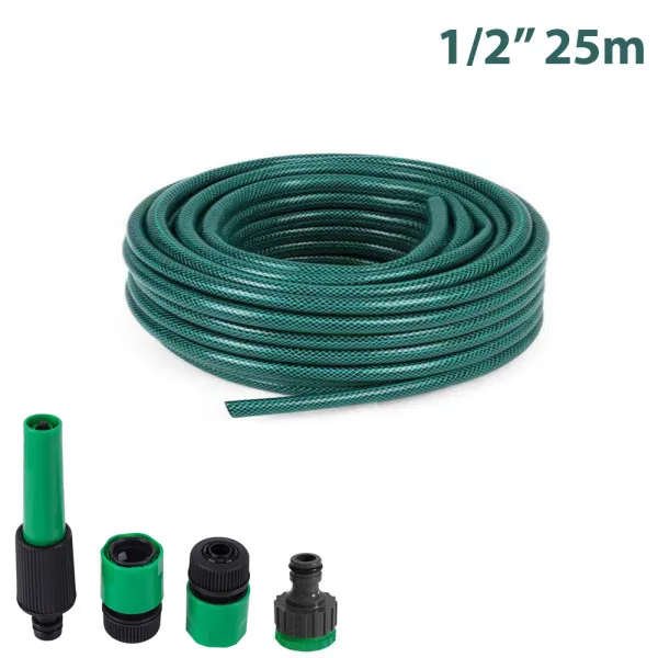 Σετ Λάστιχο Ποτίσματος 1/2" με Εκτοξευτήρα Νερού 25m