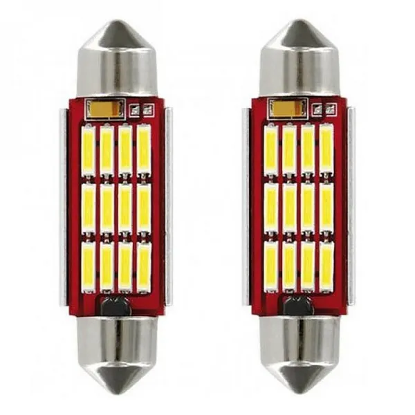 Σετ LED Πλαφονιέρας Canbus 6500K 12V Λευκό 36mm 12 SMD 2τμχ. XXM0028-36MM