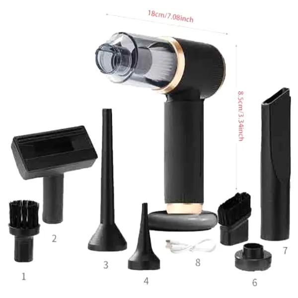 Επαναφορτιζόμενο φορητό σκουπάκι/φυσητήρας πολλαπλών χρήσεων με 6 κεφαλές ZL-2