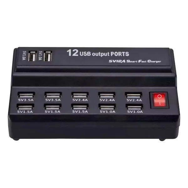 Βάση Φόρτισης με 12 Θύρες Usb-A 60W σε Μαύρο ZY-2401