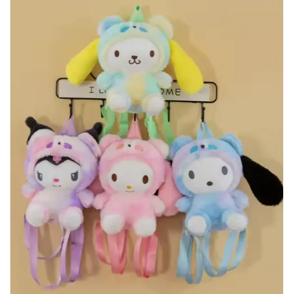 Λούτρινη παιδική τσάντα Πλάτης Sanrio Kuromi Hello Kitty 10291-4 Πράσινο