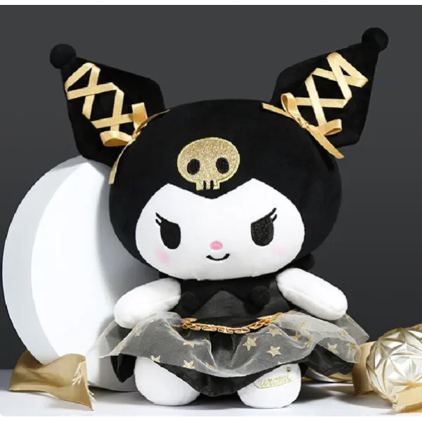 Λούτρινο Sanrio Kuromi Hello Kitty 34cm 1440-233 Μαύρο