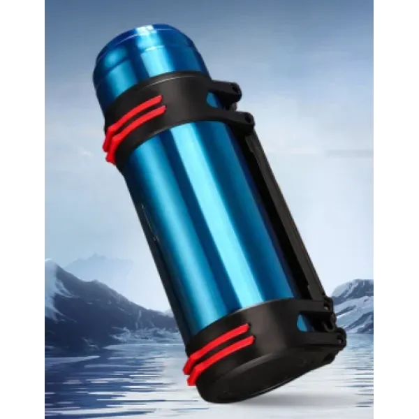 Μπουκάλι Θερμός με Ποτήρι και Ιμάντα Μεταφοράς 1.2LT JB-H012 Μπλε