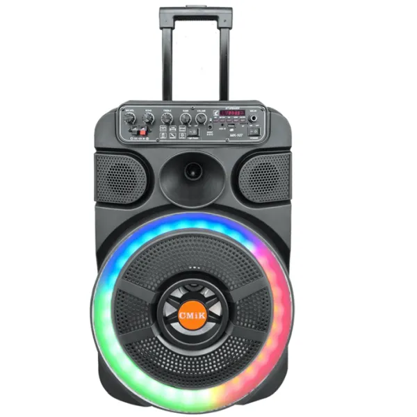 Φορητό Ηχείο 30W με Ασύρματο Μικρόφωνο Καραόκε Bluetooth FM Radio USB Κάρτα Μνήμης Τηλεχειριστήριο RGB Φωτισμό Cmik MK-107 Μαύρο