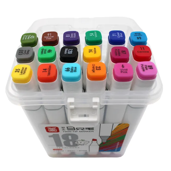 Σετ μαρκαδόροι Ζωγραφικής αλκοόλης διπλής απόληξης  18 χρώματα MP163-18