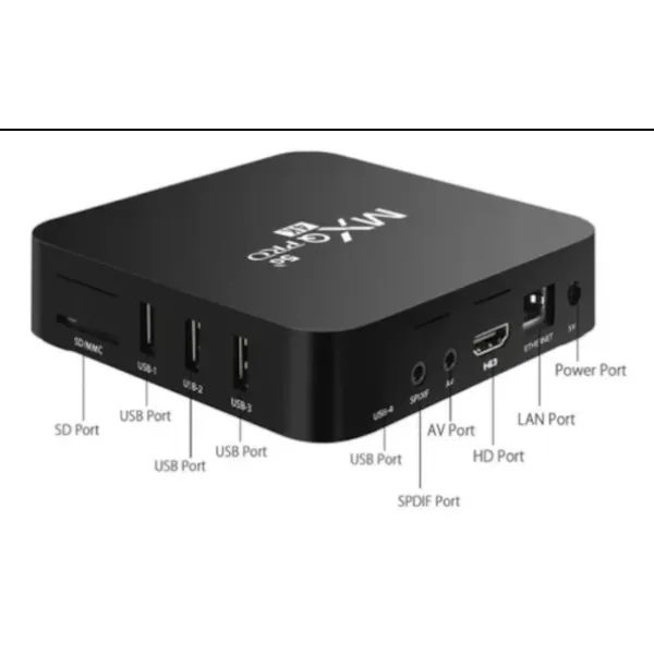 TV Box MX9 4K UHD με WiFi USB 2.0 4GB RAM και 64GB Αποθηκευτικό Χώρο με Λειτουργικό Android MX9 Black