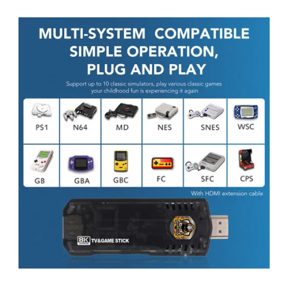 Κονσόλα παιχνιδιών με 3000+/10000+ παιχνίδια για Android, TV & PS1 με διπλό σύστημα SK006 Μαύρο