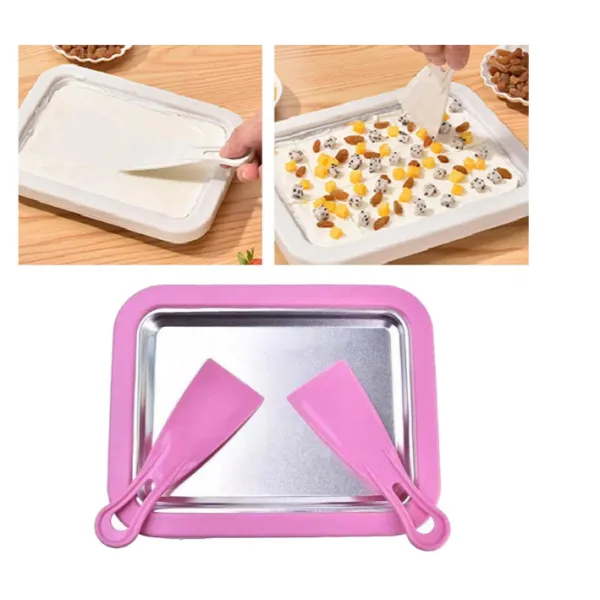 Ice Roll Maker Παγωτομηχανή απο Μέταλλο SN23521-20 Ροζ