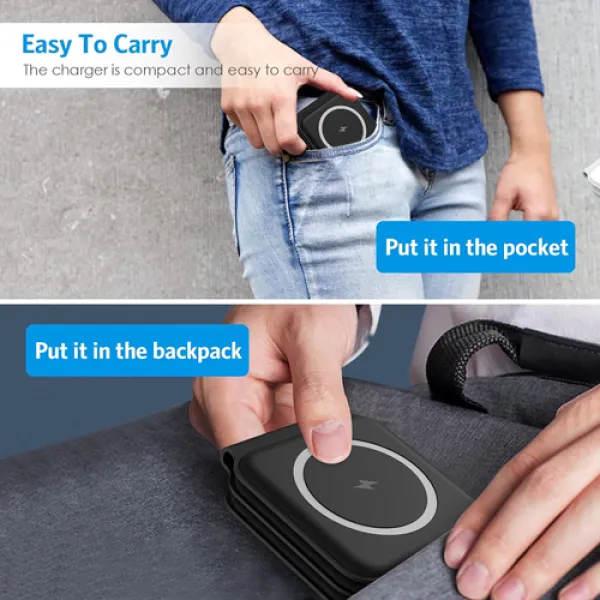 Ασύρματη βάση φόρτισης πολλαπλών λειτουργιών 3 σε 1 Magnetic Wireless Charger  WXC001 Μαύρο