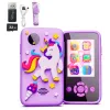 Παιδικό παιχνίδι Smartphone Unicorn με συσκευή αναπαραγωγής μουσικής MP3 - Διπλή κάμερα για selfies - Ενσωματωμένα παιχνίδια 2,4" Οθόνη 8MP Κάμερα - Μωβ