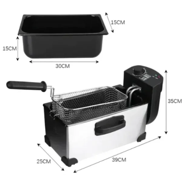 Φριτέζα Λαδιού με Αποσπώμενο Κάδο 2000W 3.5lt RAF R.5299 Ασημί