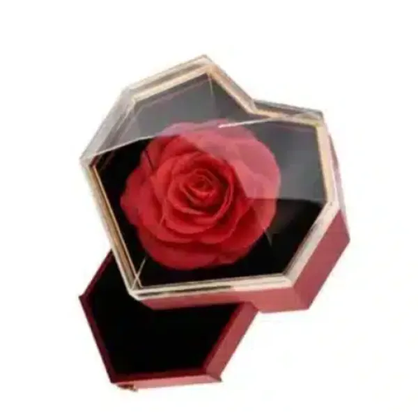 Καρδιά Τεχνητό Κόκκινο Τριαντάφυλλο με Κουτί Δώρο Αγ Βαλεντίνου 85180 Κόκκινο