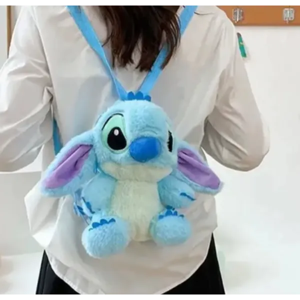 Λούτρινη παιδική τσάντα Πλάτης Stitch 0853-5 Μπλε