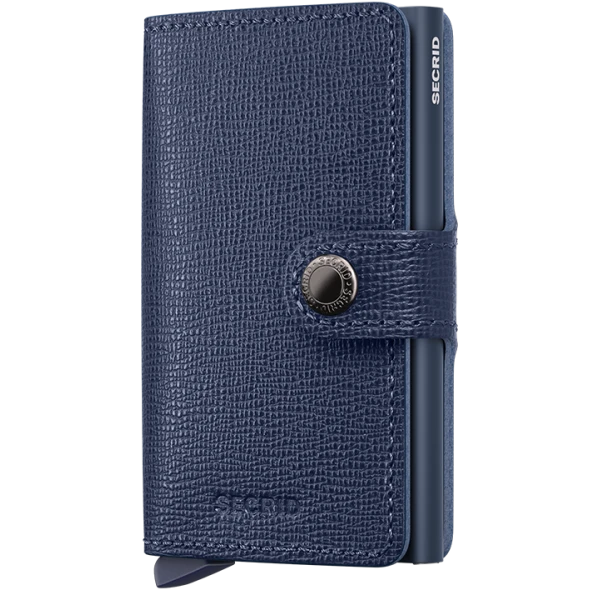 Mohicans Miniwallet Original Δερμάτινο Ανδρικό Πορτοφόλι Καρτών με RFID και Μηχανισμό Slide CCC-32 Μπλε