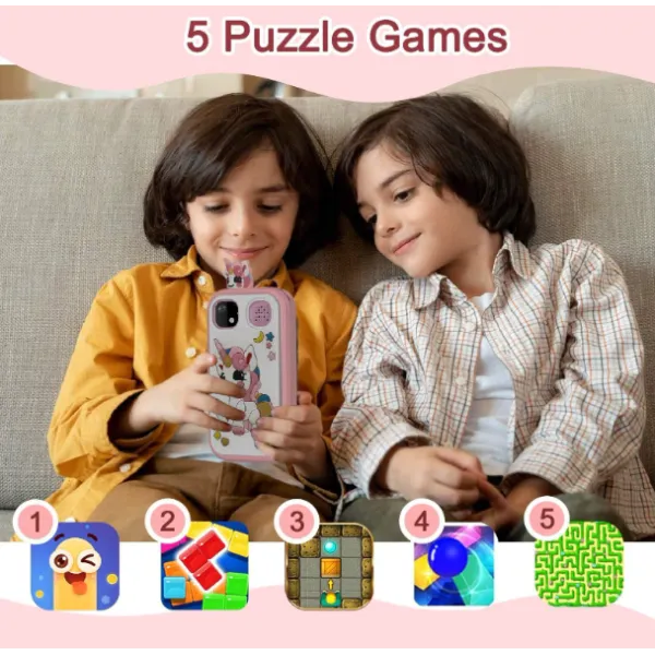 Παιδικό έξυπνο τηλέφωνο οθόνη αφής HD διπλής κάμερας Unicorn ψηφιακή βιντεοκάμερα HD με προστατευτικό Unicorn κάλυμμα σιλικόνης +6  B01-UNI Μωβ