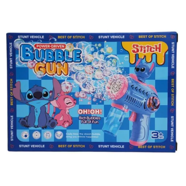 Παιδικό Πιστόλι Χειρός Αυτόματες Φυσαλίδες Bubble Gun Stitch 6322-1 Μπλε