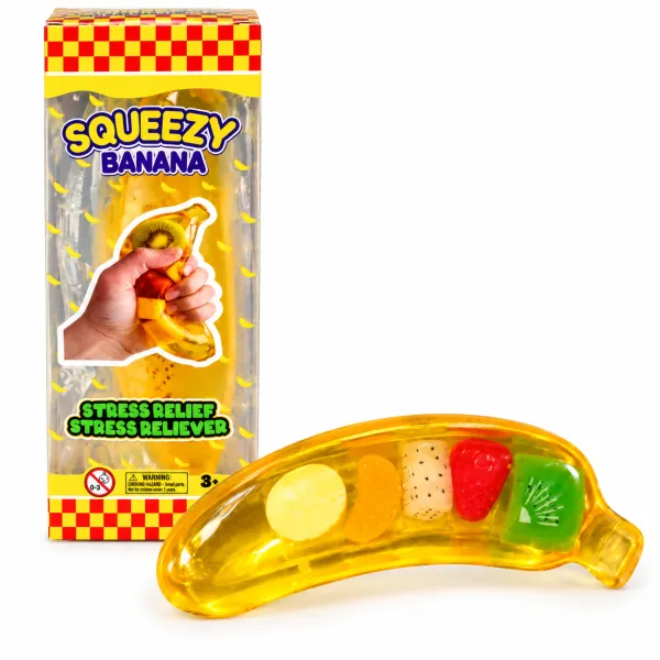Squeezy Banana Squishy with Colorful Mini Fruits – Anti-Stress Toy 52461-1