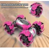 Stunt Motion Twisted RC Car, 2,4 GHz Τηλεχειριστήριο αναρριχητικό αυτοκίνητο 4WD παραμόρφωση με Music Dance Light Διπλής Όψης ZJ001A Ροζ