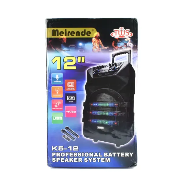 Σύστημα Karaoke με Ασύρματo Μικρόφωνo Meirende K5-12 σε Μαύρο Χρώμα